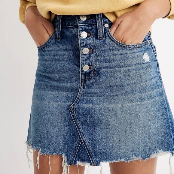 Madewell A line Denim  skirt size 26 - Picture 3 of 14
